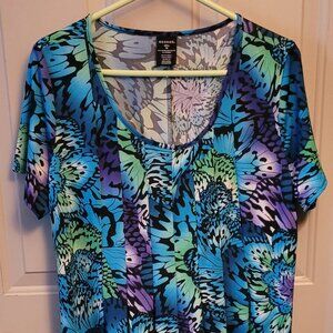 Pretty Blue, Green Floral Print Dress by George Misses 1X (16)